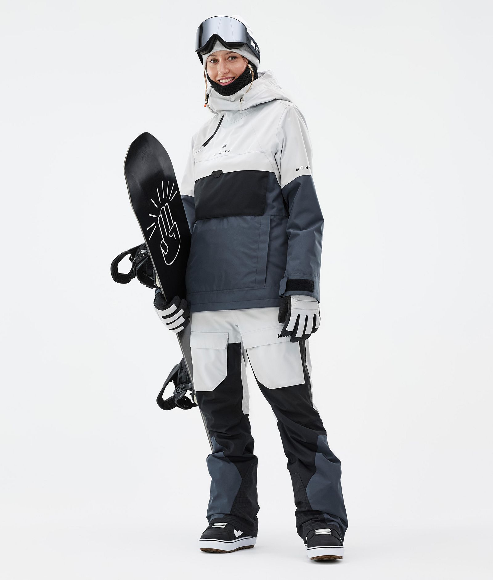 Dune W Snowboard Jacket Women Light Grey/Black/Metal Blue, Image 3 of 9