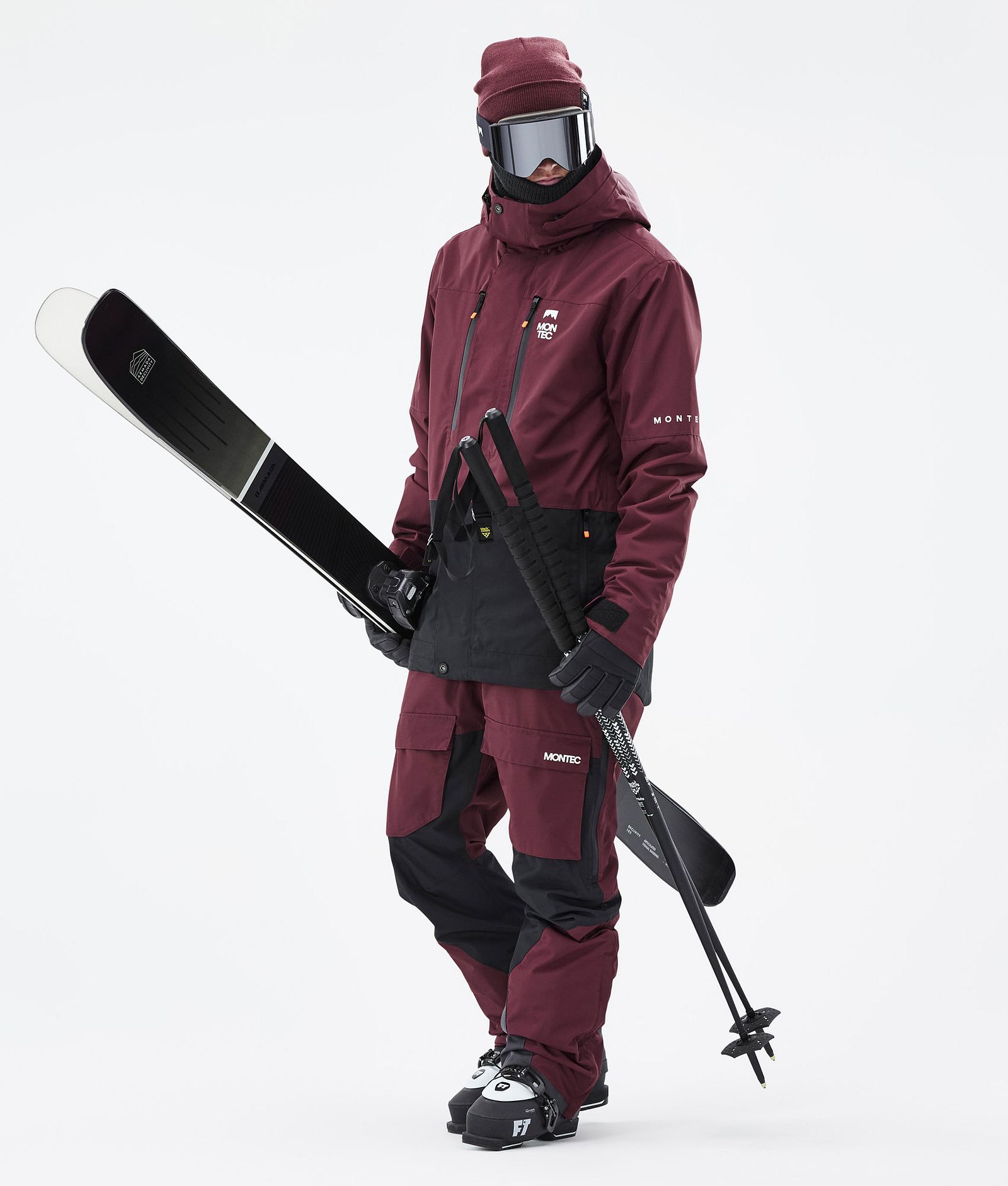 Fawk Ski Jacket Men Burgundy/Black, Image 3 of 10