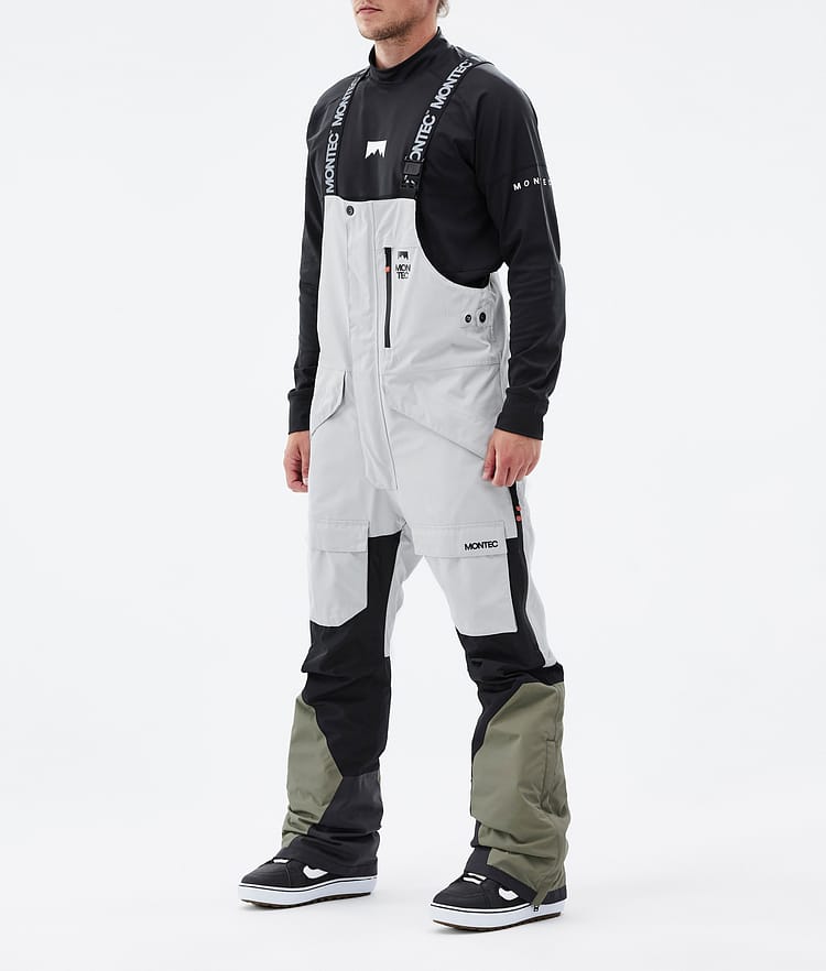 Fawk Snowboard Pants Men Light Grey/Black/Greenish, Image 1 of 6