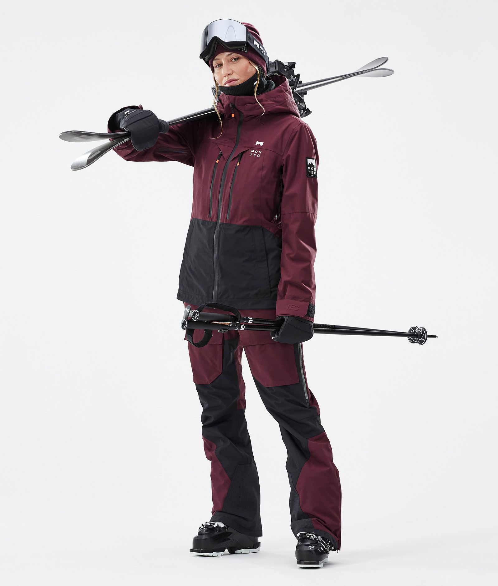 Moss W Ski Jacket Women Burgundy/Black, Image 3 of 10