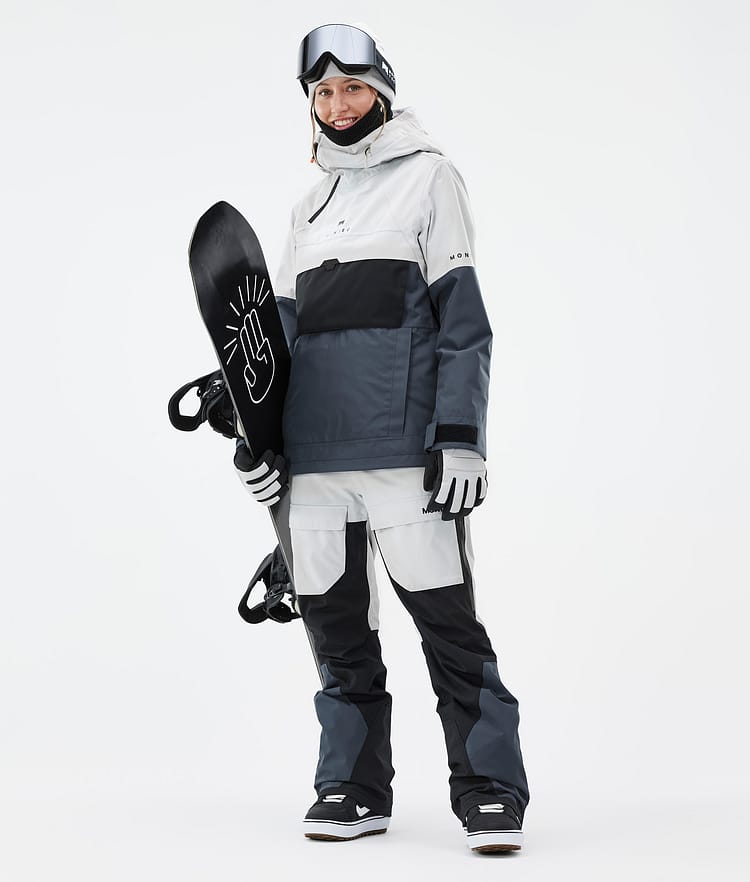 Fawk W Snowboard Pants Women Light Grey/Black/Metal Blue, Image 2 of 7