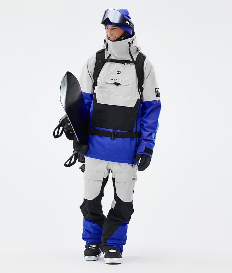 Doom Snowboard Jacket Men Light Grey/Black/Cobalt Blue, Image 3 of 11