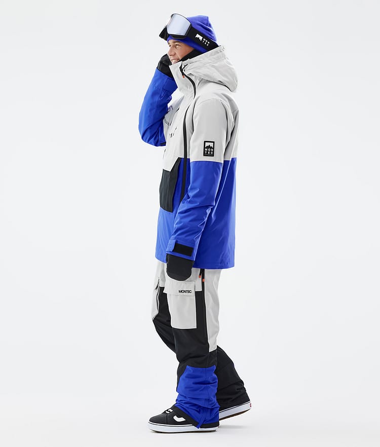 Doom Snowboard Jacket Men Light Grey/Black/Cobalt Blue, Image 4 of 11