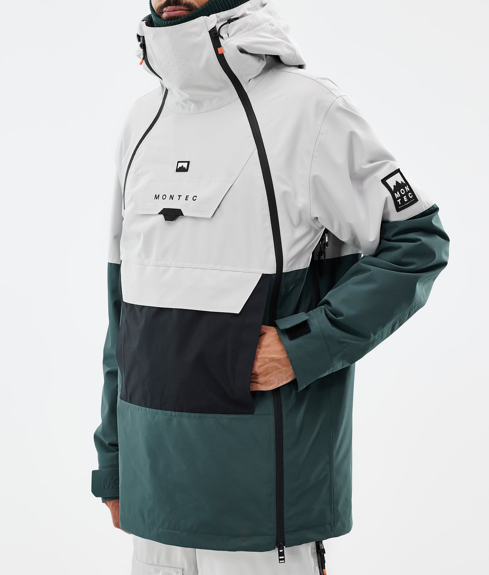 Doom Snowboard Jacket Men Light Grey/Black/Dark Atlantic, Image 8 of 11