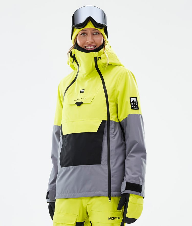 Doom W Ski Jacket Women Bright Yellow/Black/Light Pearl, Image 1 of 11
