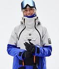 Doom W Ski Jacket Women Light Grey/Black/Cobalt Blue