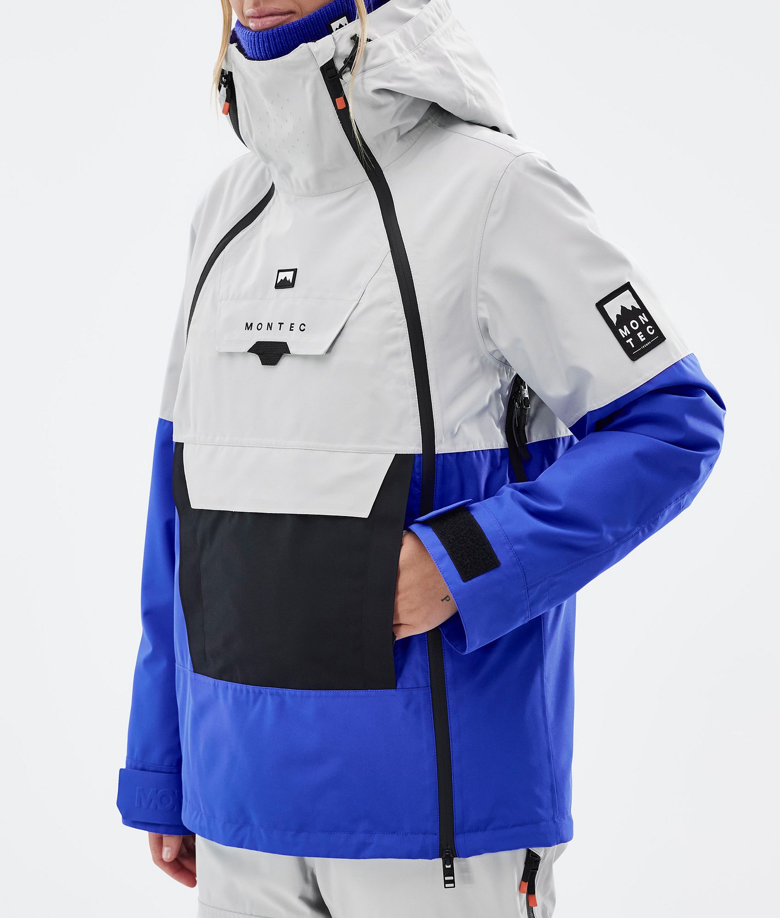 Doom W Snowboard Jacket Women Light Grey/Black/Cobalt Blue, Image 8 of 11