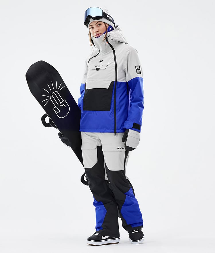 Fawk W Snowboard Pants Women Light Grey/Black/Cobalt Blue, Image 2 of 7