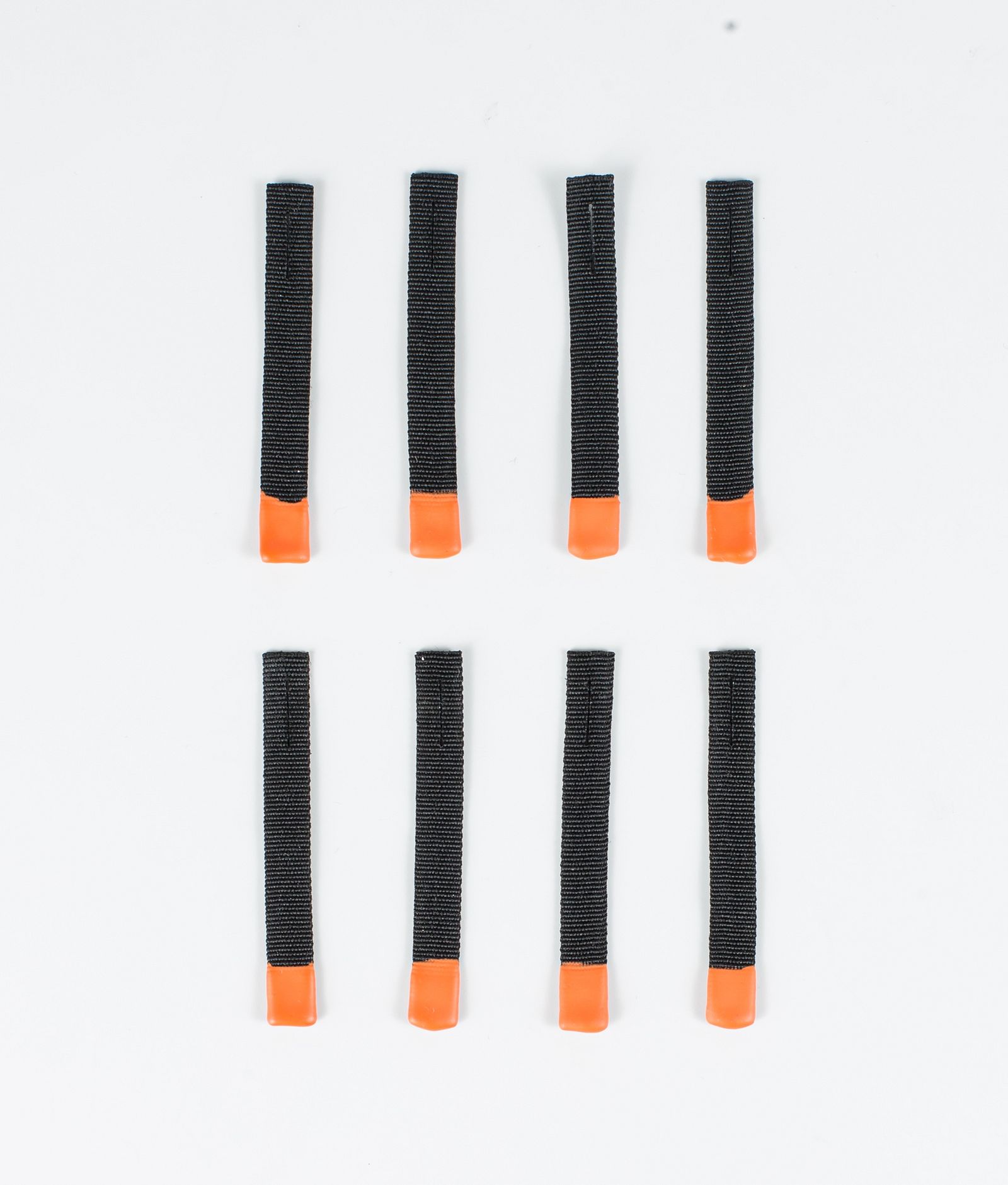 8pc Rips Tape Zip Puller Reservedel Black/Orange Tip, Billede 1 af 3