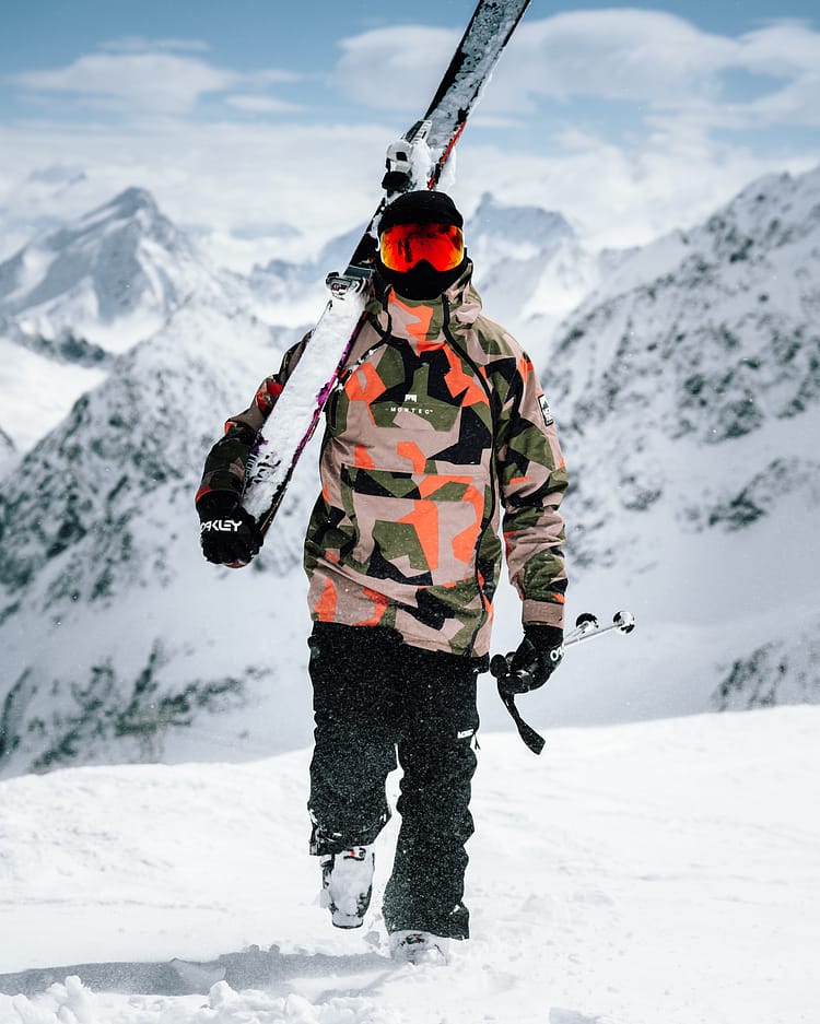 Doom 2019 Ski Jacket Men Orange Green Camo, Image 2 of 16