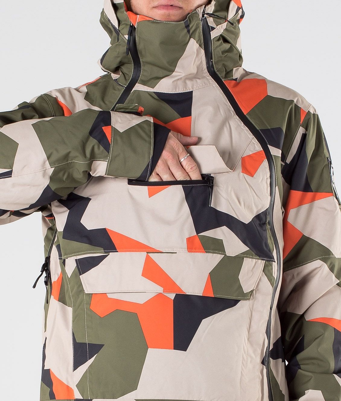 Doom 2019 Ski Jacket Men Orange Green Camo, Image 5 of 16