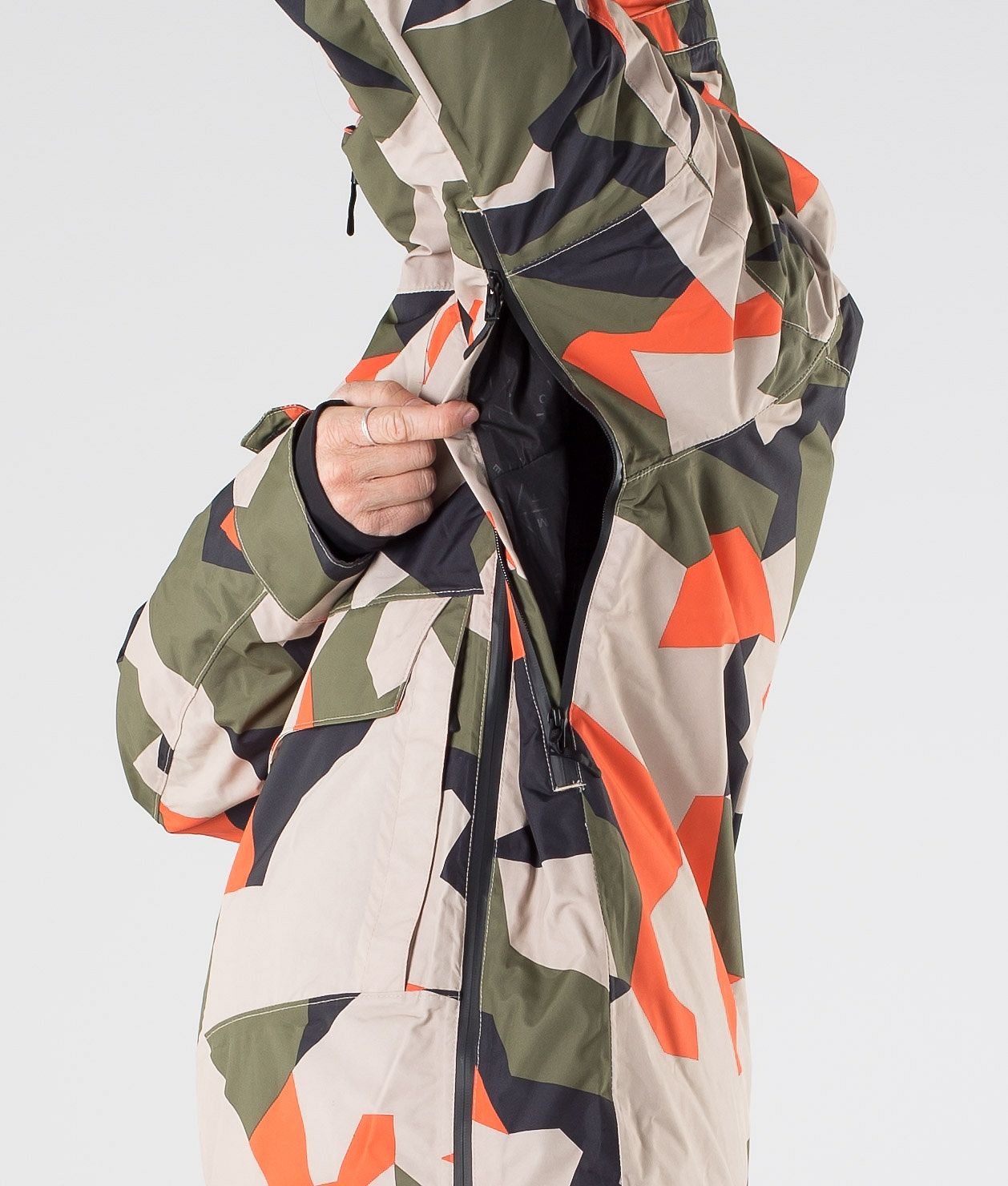 Doom 2019 Ski Jacket Men Orange Green Camo, Image 7 of 16