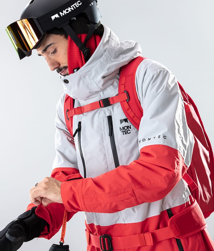 Fawk 2020 Manteau Ski Homme Light Grey/Red, Image 2 sur 9