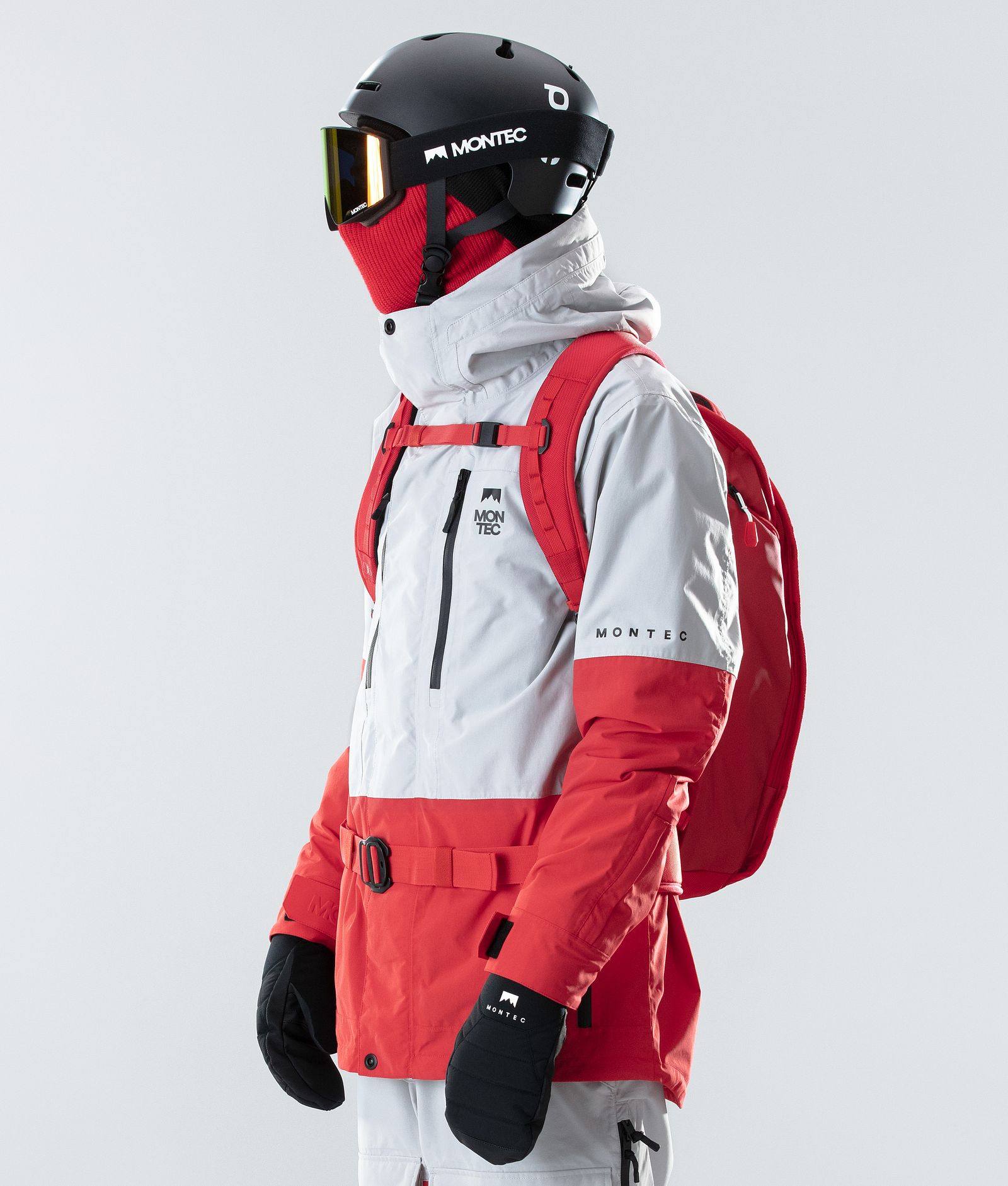 Fawk 2020 Manteau Ski Homme Light Grey/Red, Image 5 sur 9