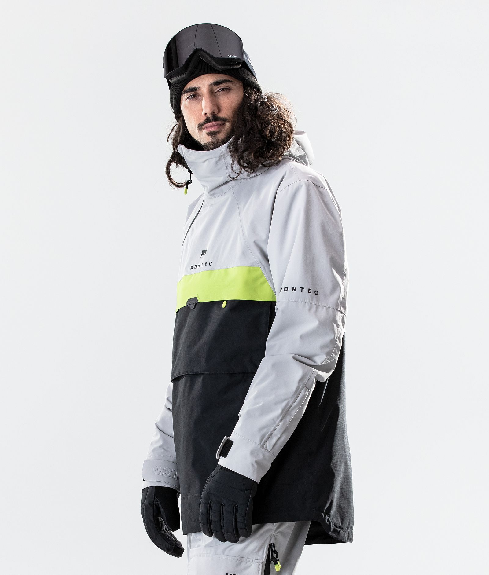 Dune 2020 Ski Jacket Men Light Grey/Neon Yellow/Black, Image 3 of 8