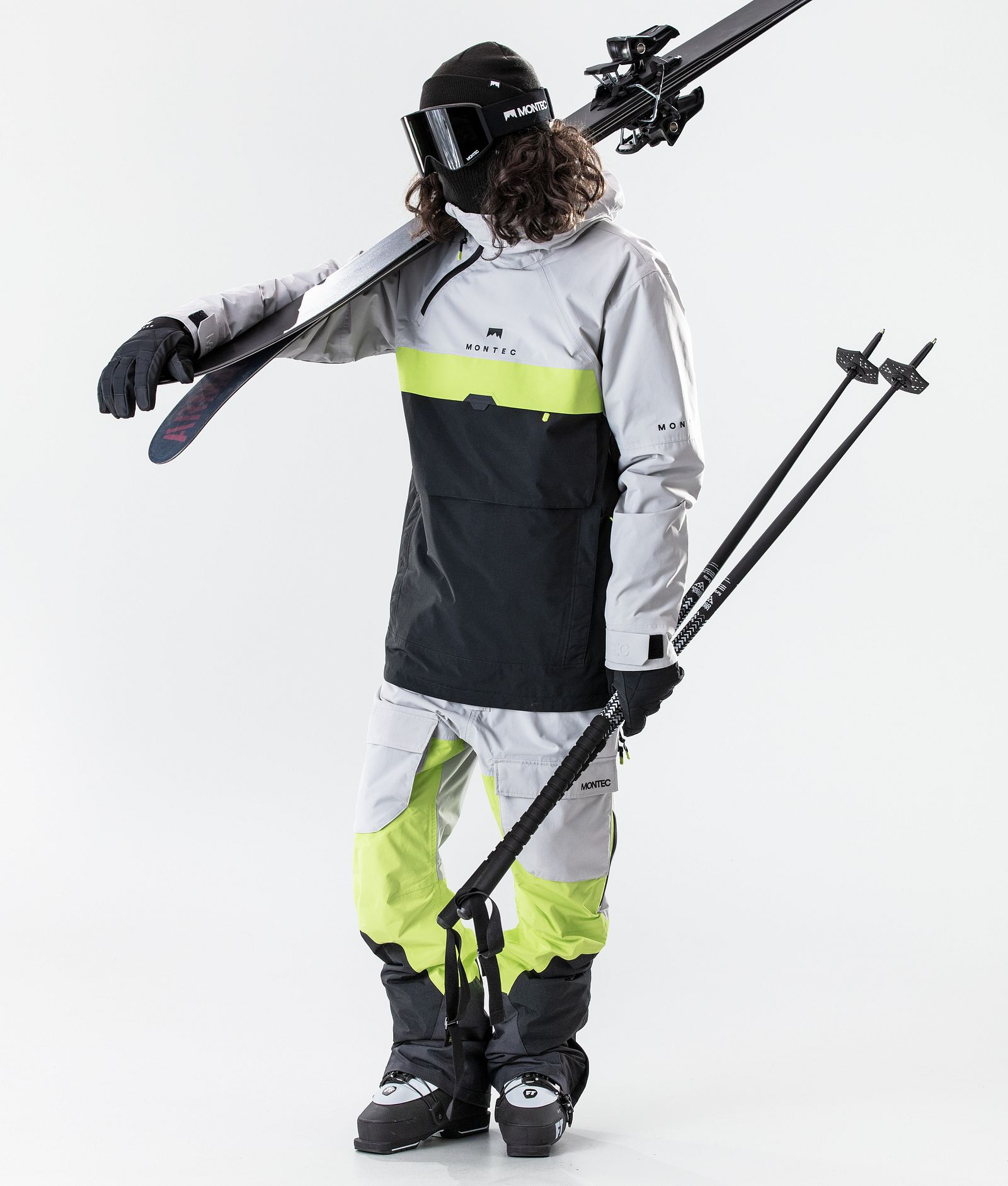 Dune 2020 Skijacke Herren Light Grey/Neon Yellow/Black, Bild 6 von 8