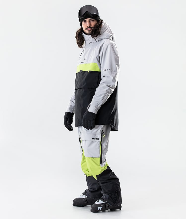 Dune 2020 Skijacke Herren Light Grey/Neon Yellow/Black, Bild 7 von 8