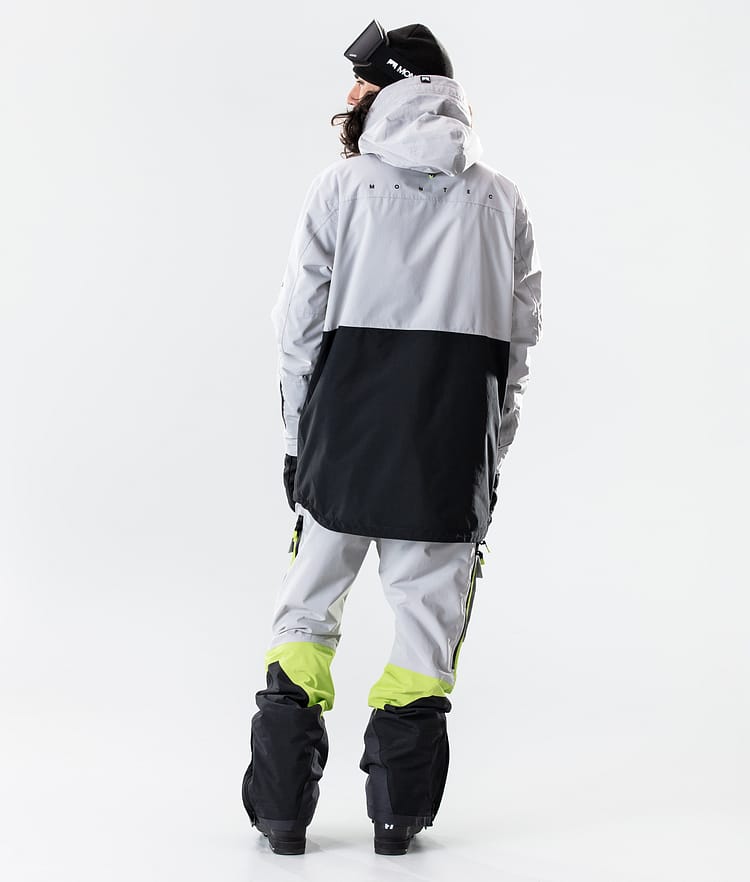 Dune 2020 Skijacke Herren Light Grey/Neon Yellow/Black, Bild 8 von 8