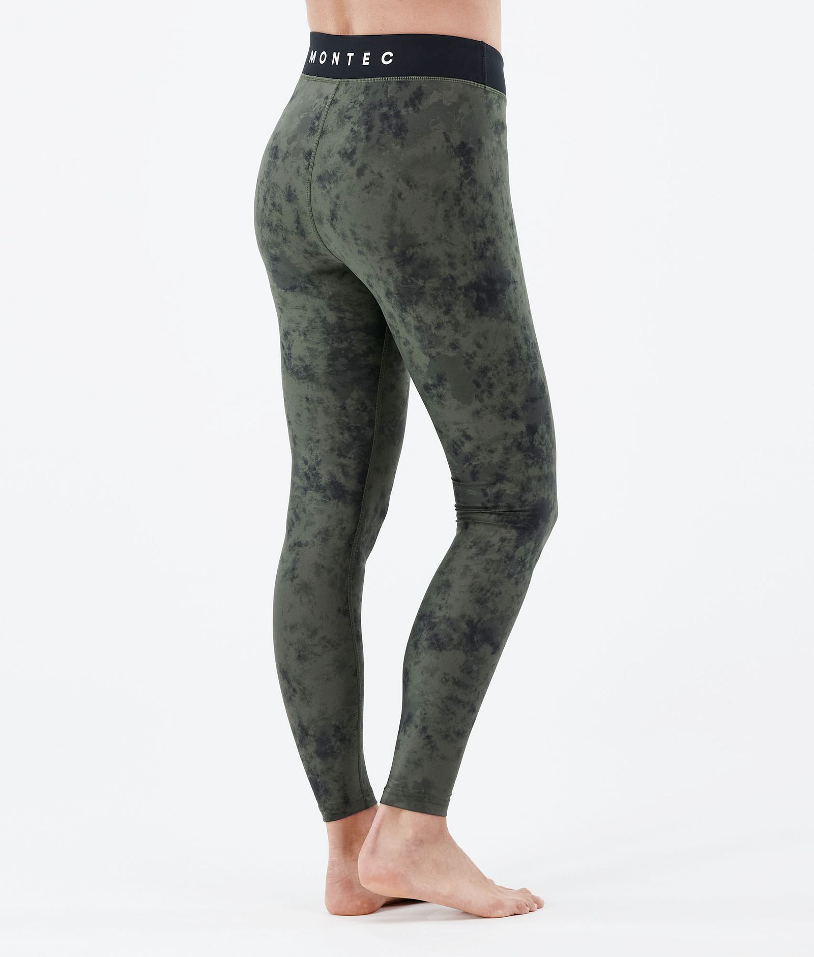 Zulu W Legginsy Termoaktywne Kobiety Olive Green Tiedye, Zdjęcie 2 z 7