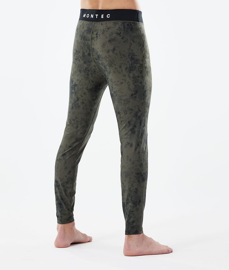 Zulu Legginsy Termoaktywne Mężczyźni Olive Green Tiedye, Zdjęcie 2 z 7