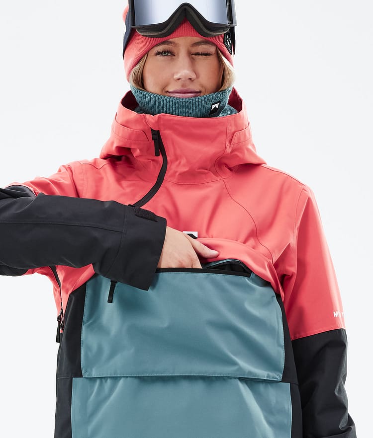 Dune W 2021 Kurtka Snowboardowa Kobiety Coral/Atlantic/Black, Zdjęcie 9 z 9