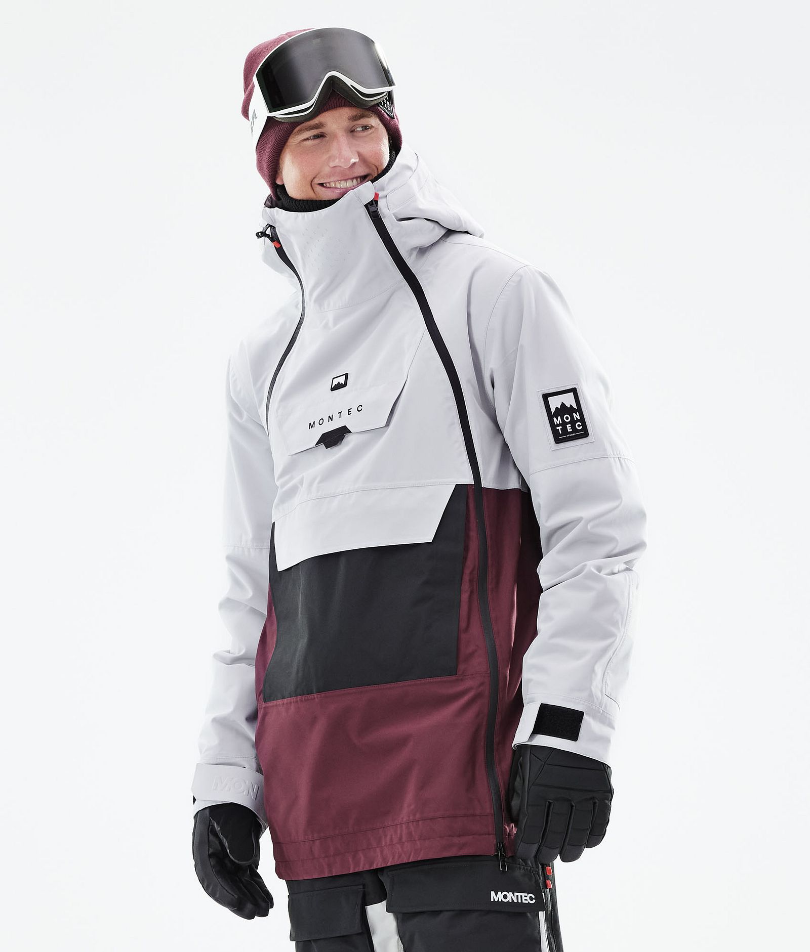 Doom 2021 Bunda na Snowboard Pánské Light Grey/Black/Burgundy, Obrázek 1 z 11