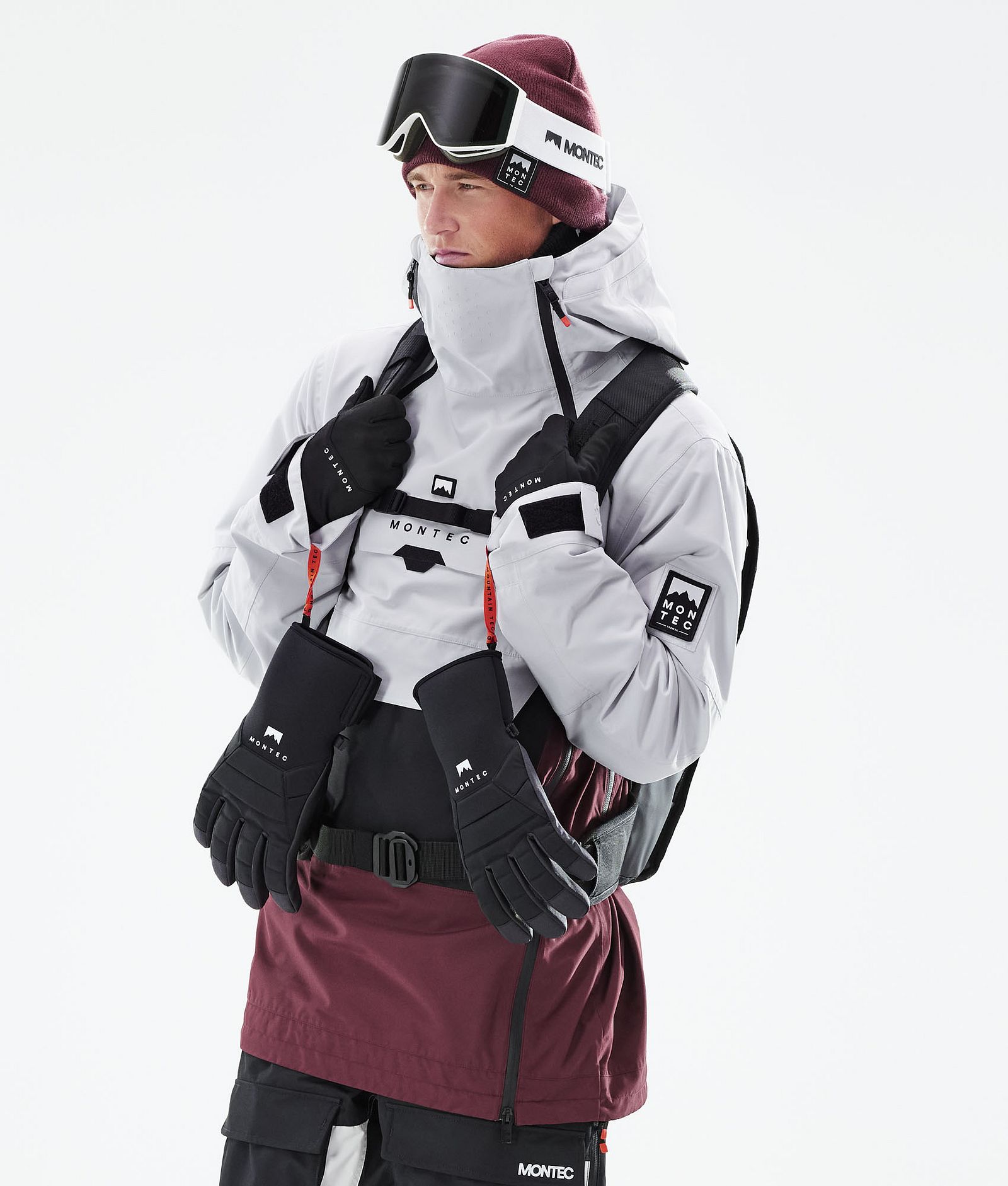 Doom 2021 Bunda na Snowboard Pánské Light Grey/Black/Burgundy, Obrázek 2 z 11