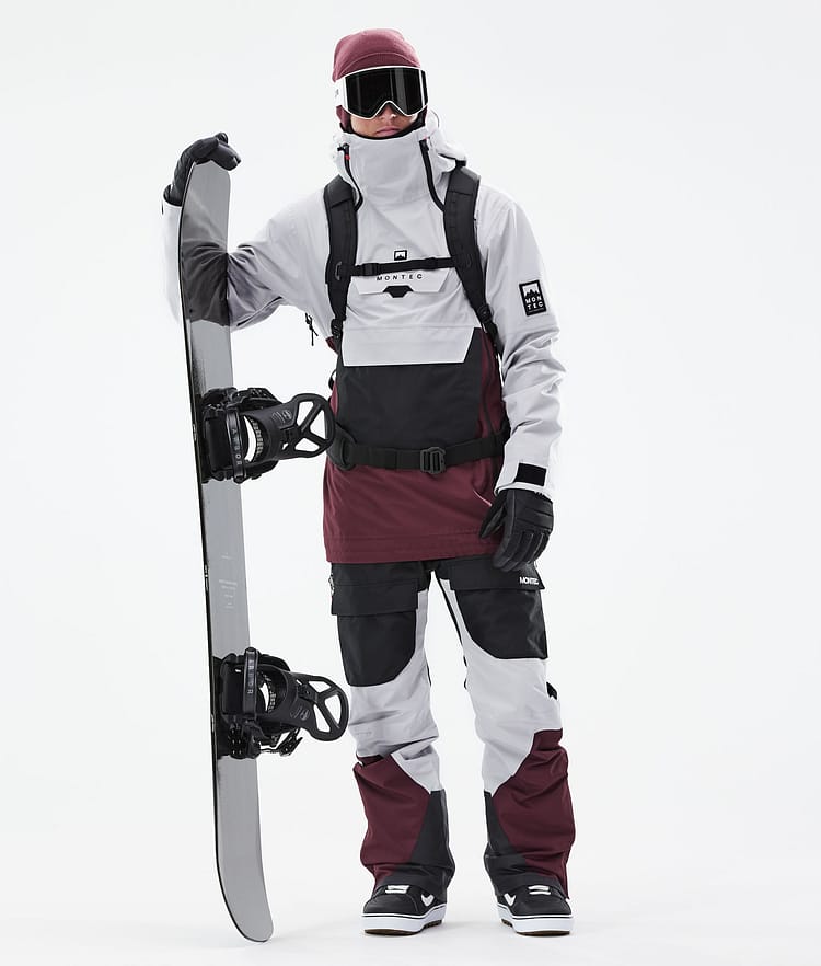 Doom 2021 Bunda na Snowboard Pánské Light Grey/Black/Burgundy, Obrázek 4 z 11