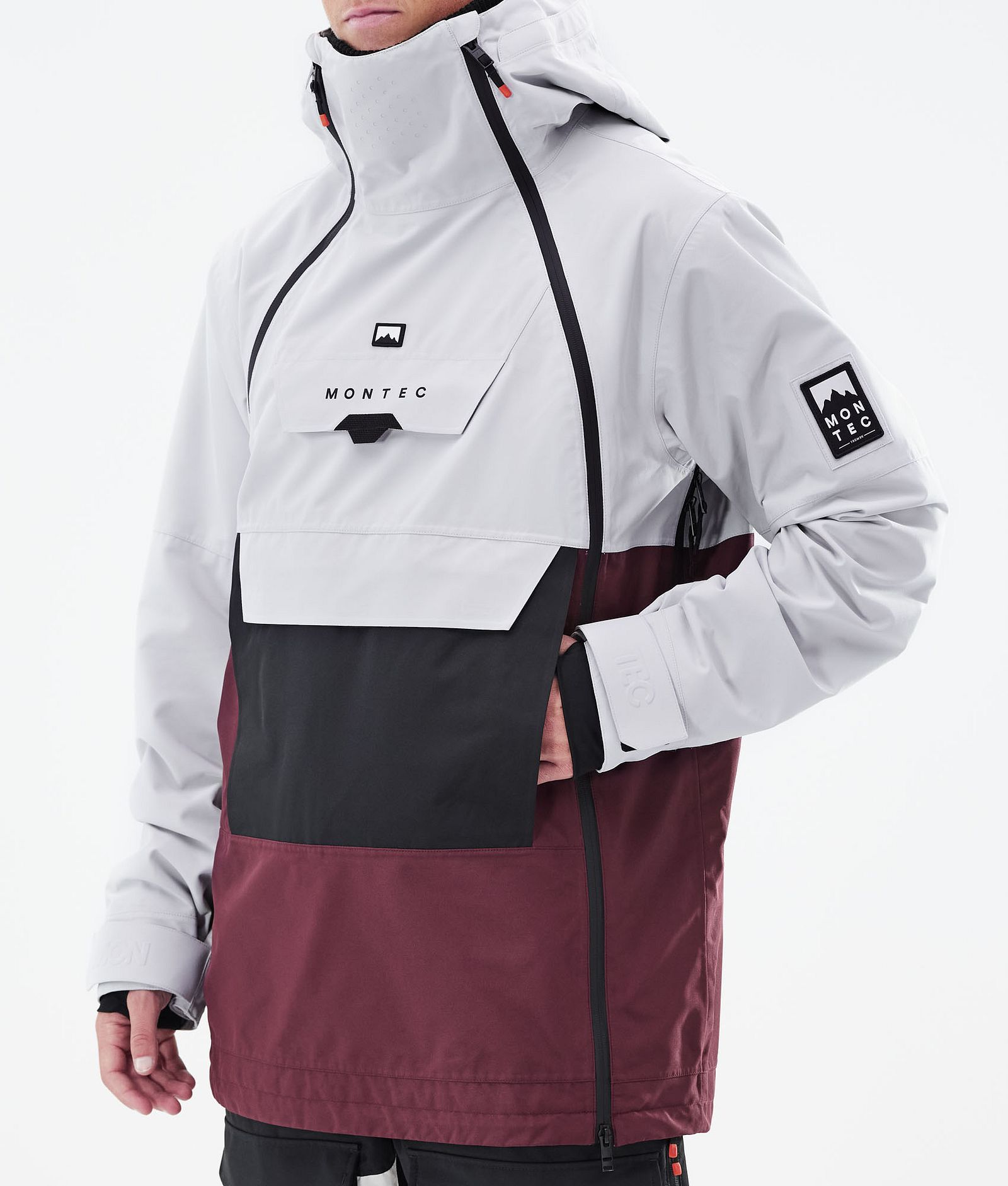 Doom 2021 Chaqueta Esquí Hombre Light Grey/Black/Burgundy, Imagen 9 de 11