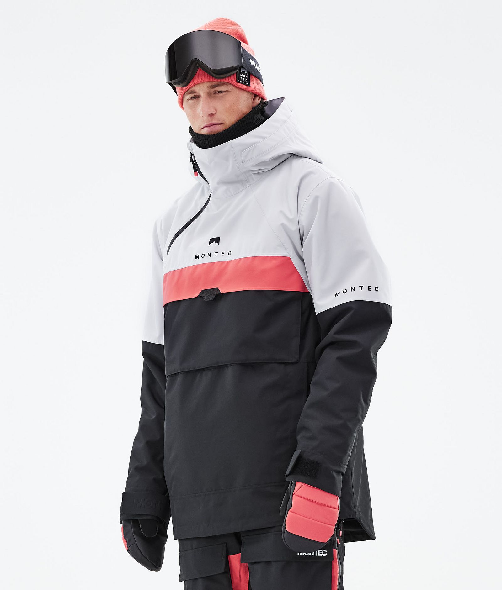 Dune 2021 Bunda na Snowboard Pánské Light Grey/Coral/Black, Obrázek 1 z 10