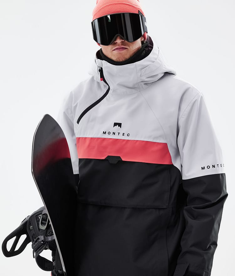 Dune 2021 Bunda na Snowboard Pánské Light Grey/Coral/Black, Obrázek 3 z 10