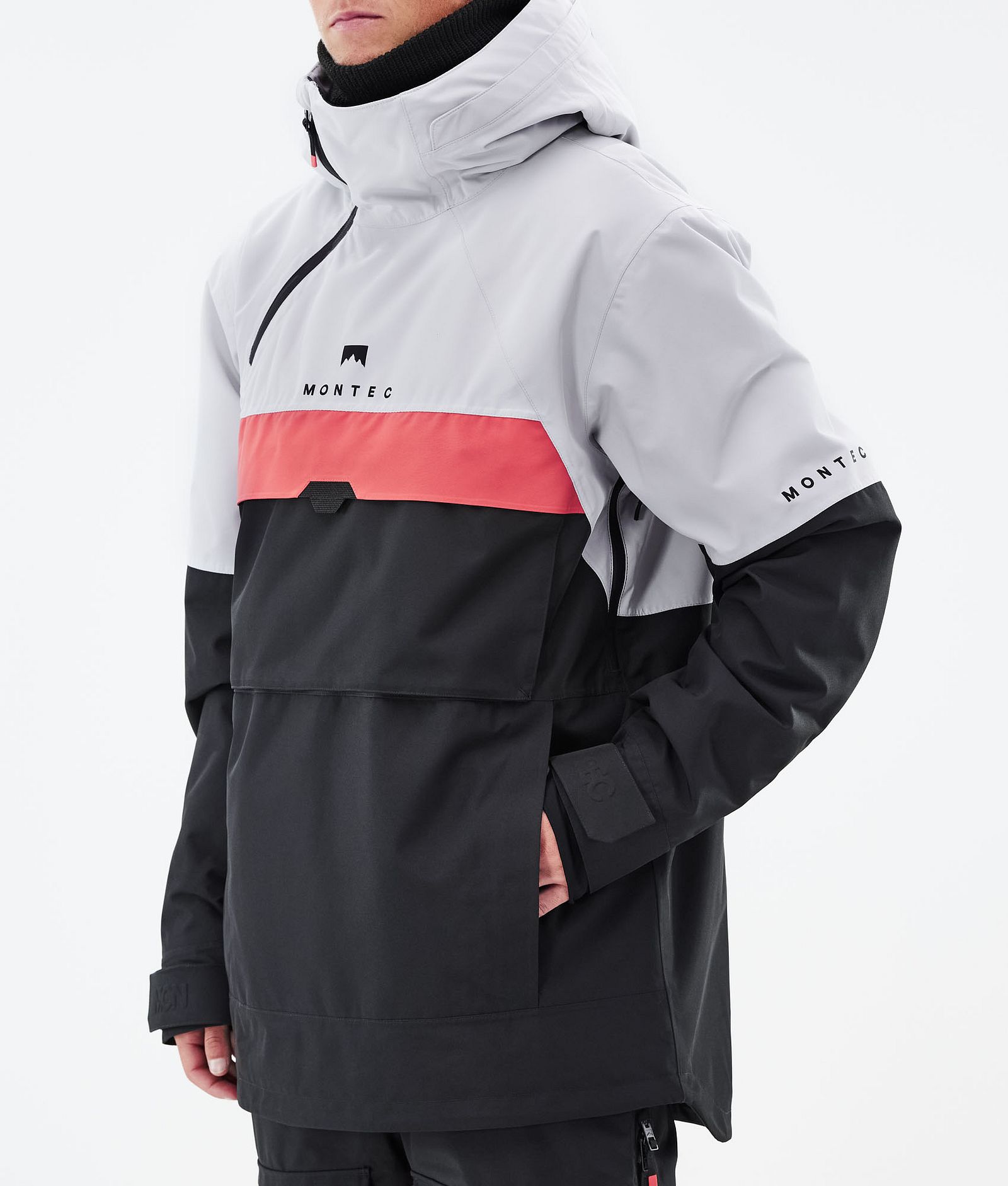 Dune 2021 Bunda na Snowboard Pánské Light Grey/Coral/Black, Obrázek 9 z 10