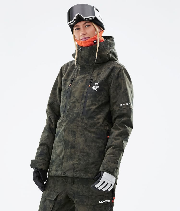 Fawk W 2021 Kurtka Snowboardowa Kobiety Olive Green Tiedye, Zdjęcie 2 z 12