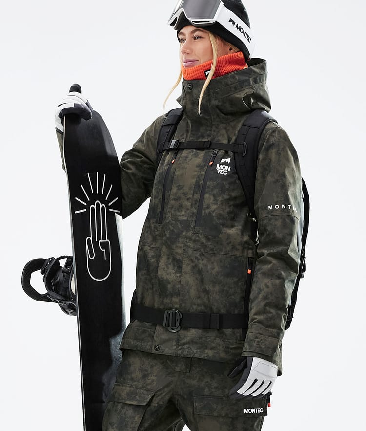 Fawk W 2021 Kurtka Snowboardowa Kobiety Olive Green Tiedye, Zdjęcie 3 z 12