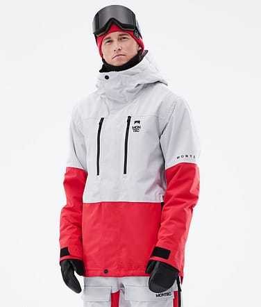 Fawk 2021 Bunda na Snowboard Pánské Light Grey/Red