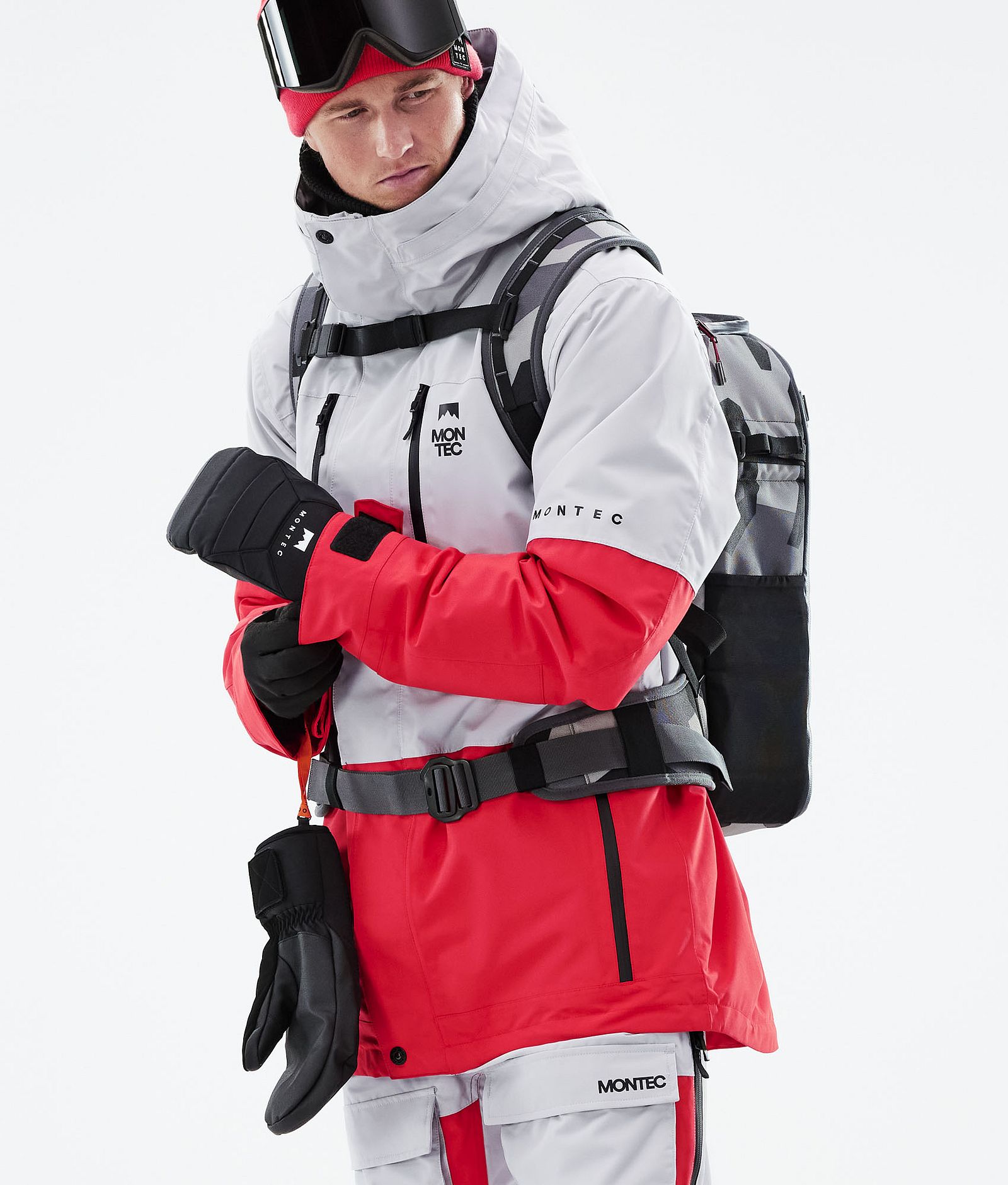 Fawk 2021 Bunda na Snowboard Pánské Light Grey/Red, Obrázek 3 z 11