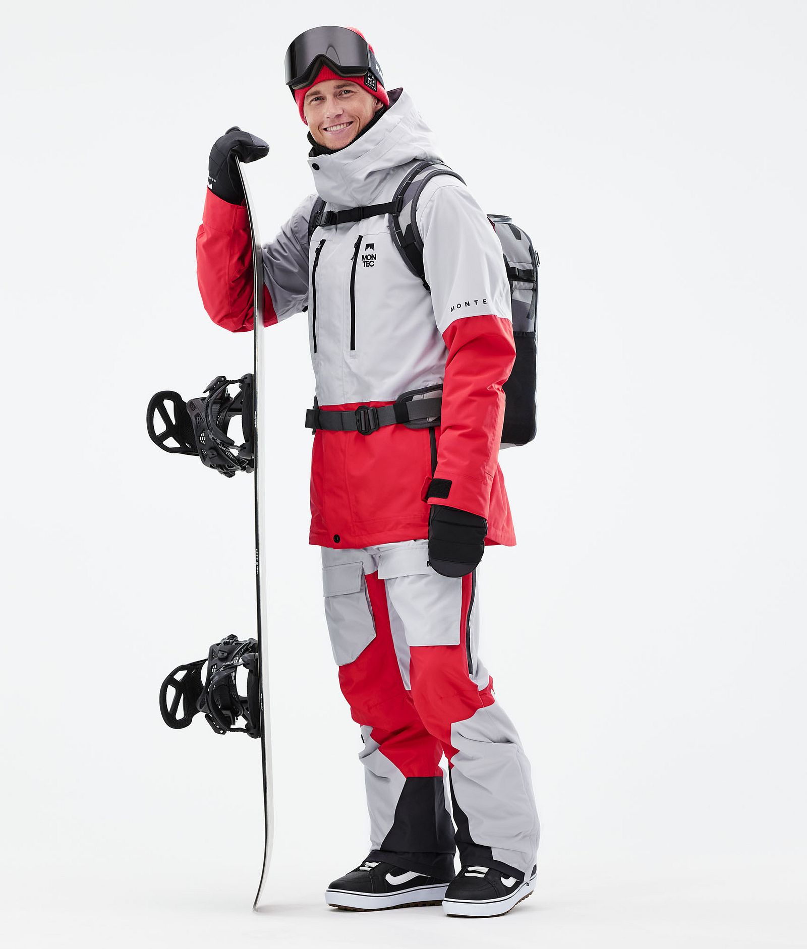 Fawk 2021 Bunda na Snowboard Pánské Light Grey/Red, Obrázek 4 z 11