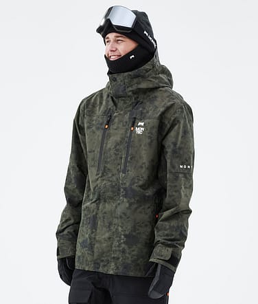 Fawk 2021 Bunda na Snowboard Pánské Olive Green Tiedye