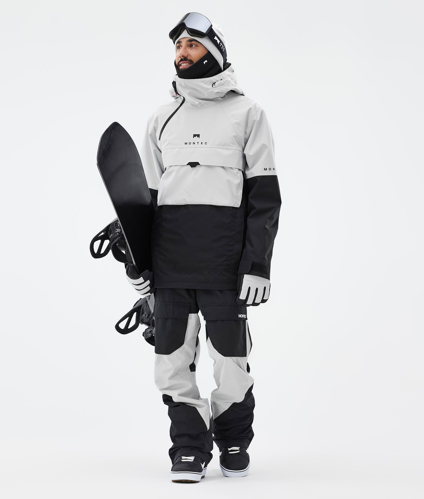 Montec Dune Snowboard Jacket Men Light Grey Black Montecwear