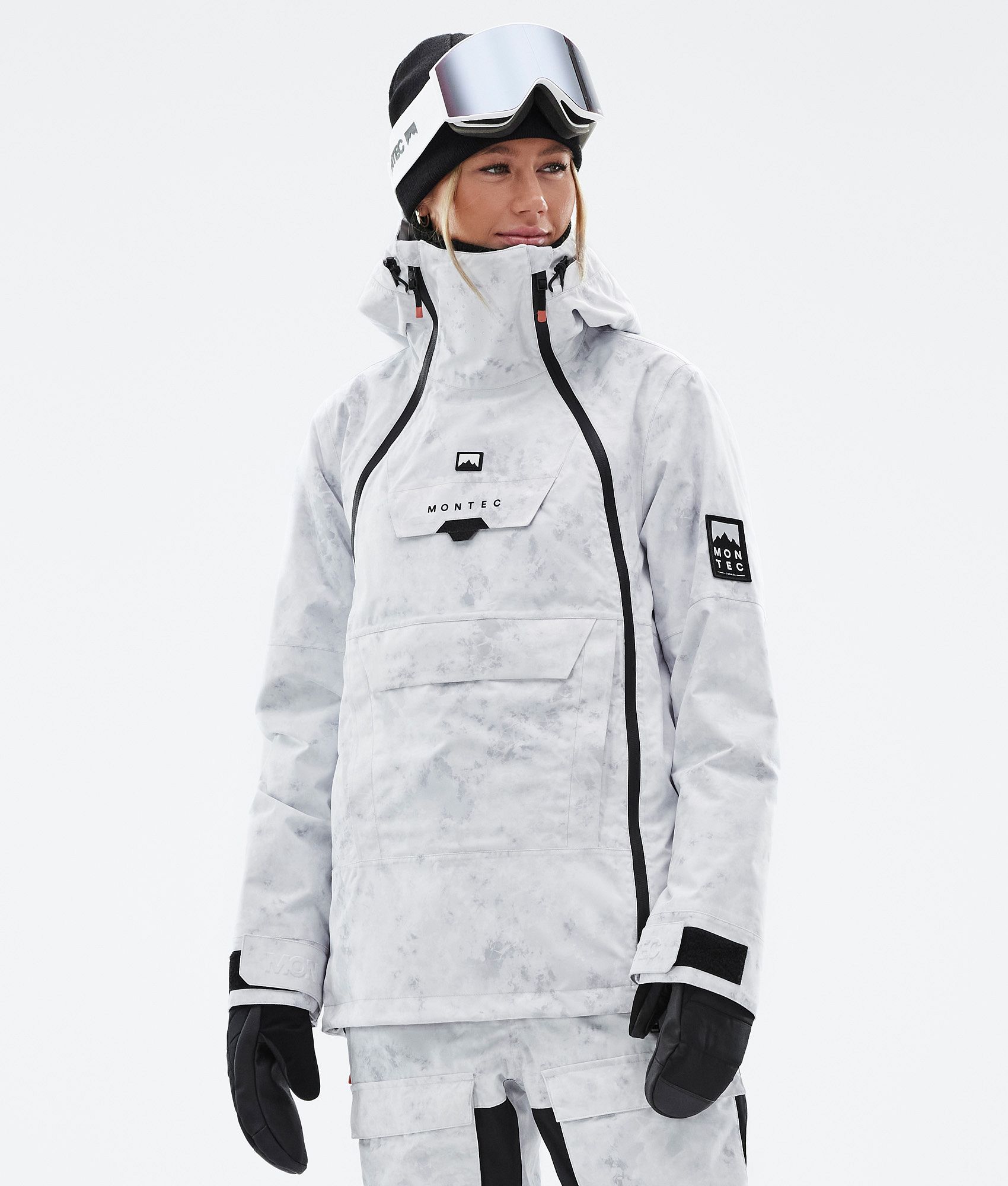 White fitted outlet ski jacket