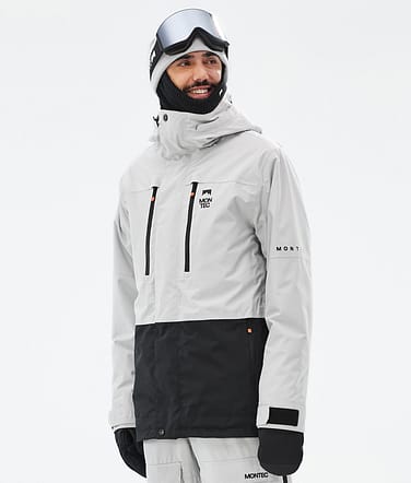 Fawk Snowboard Jacket Men Light Grey/Black Renewed