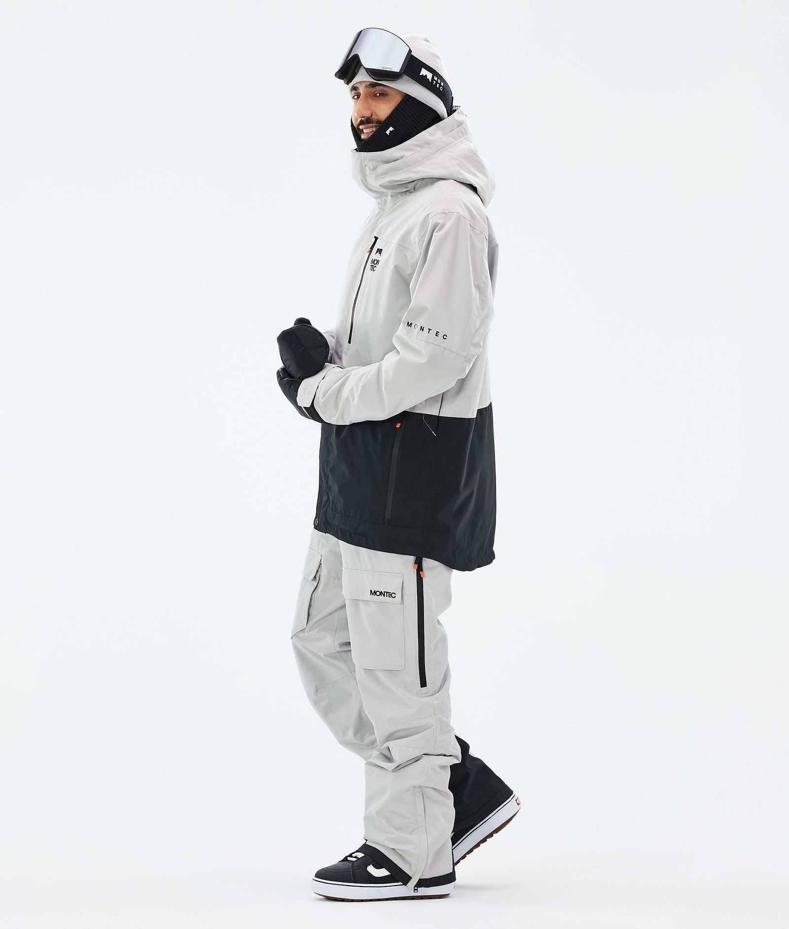 Fawk Kurtka Snowboardowa Mężczyźni Light Grey/Black, Zdjęcie 4 z 10