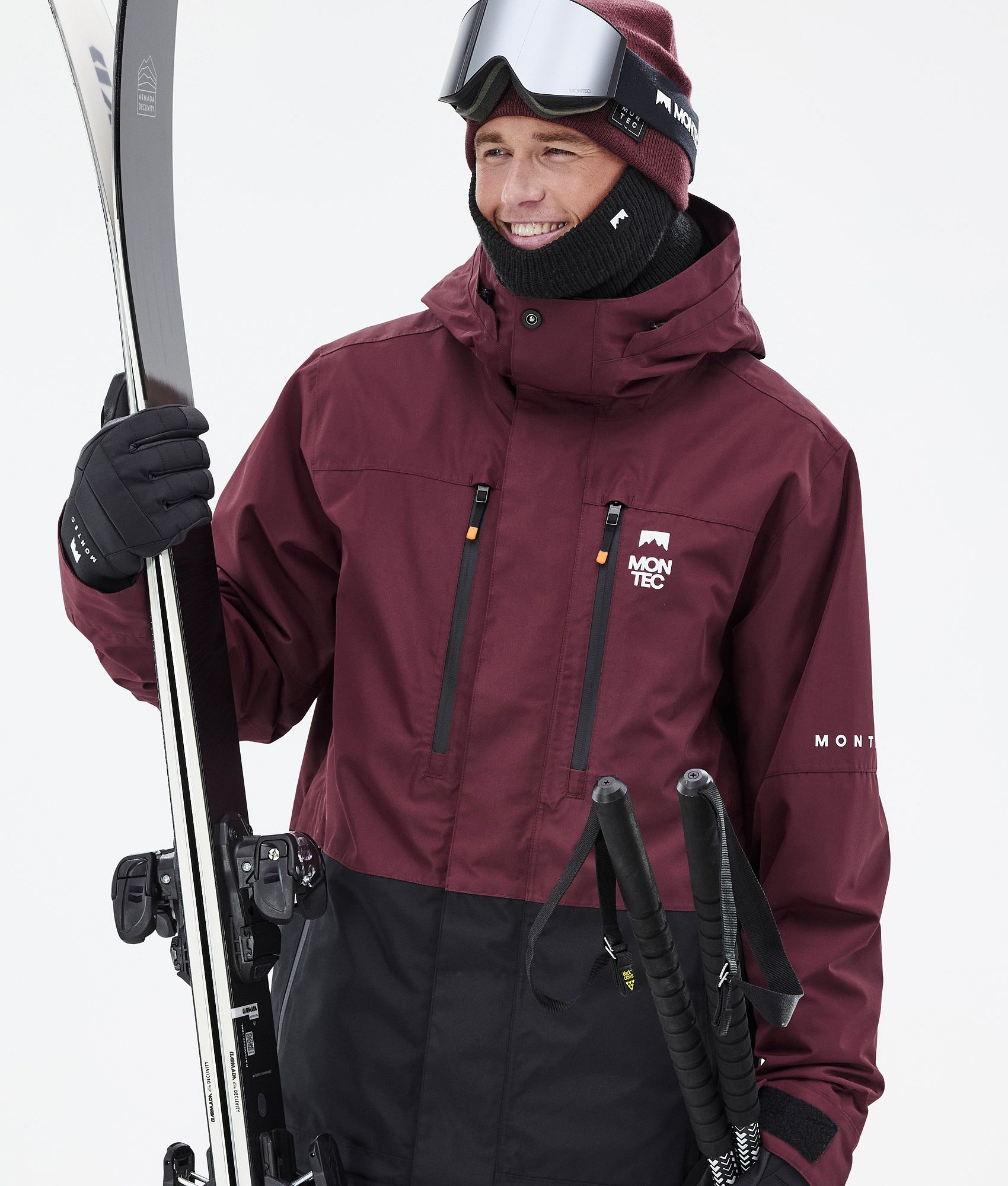 Montec Fawk Ski Jacket Men Burgundy/Black | Montecwear.com