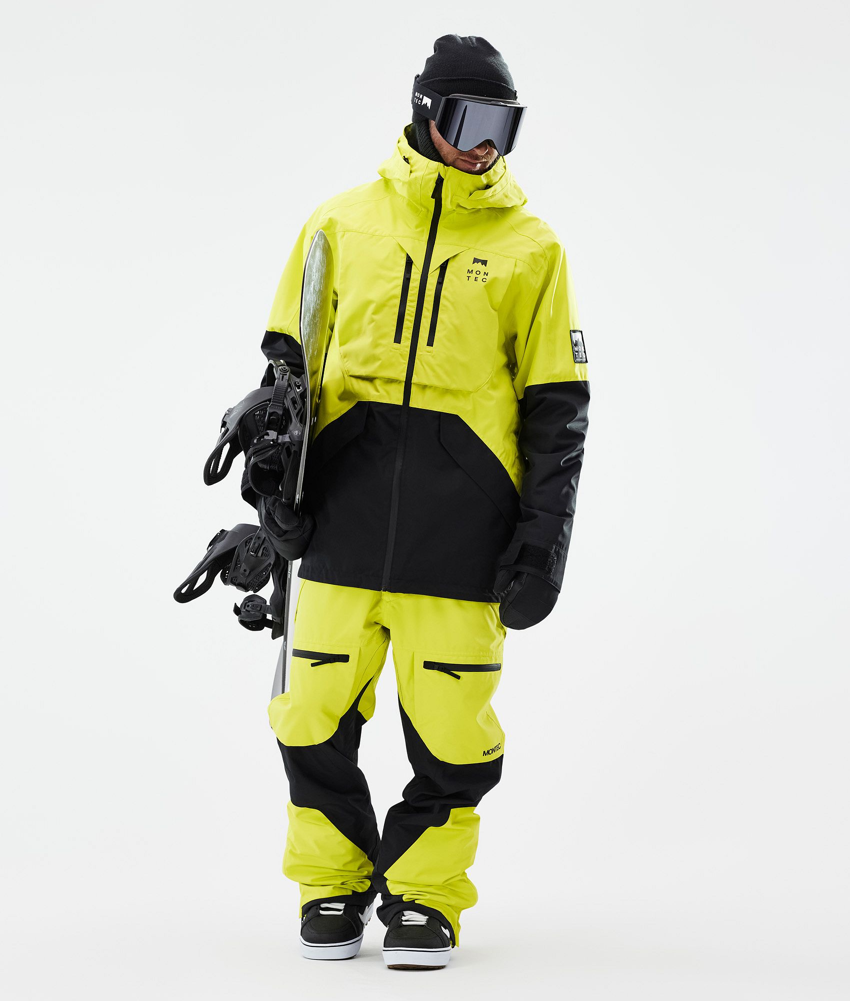 Neon yellow shop snow pants