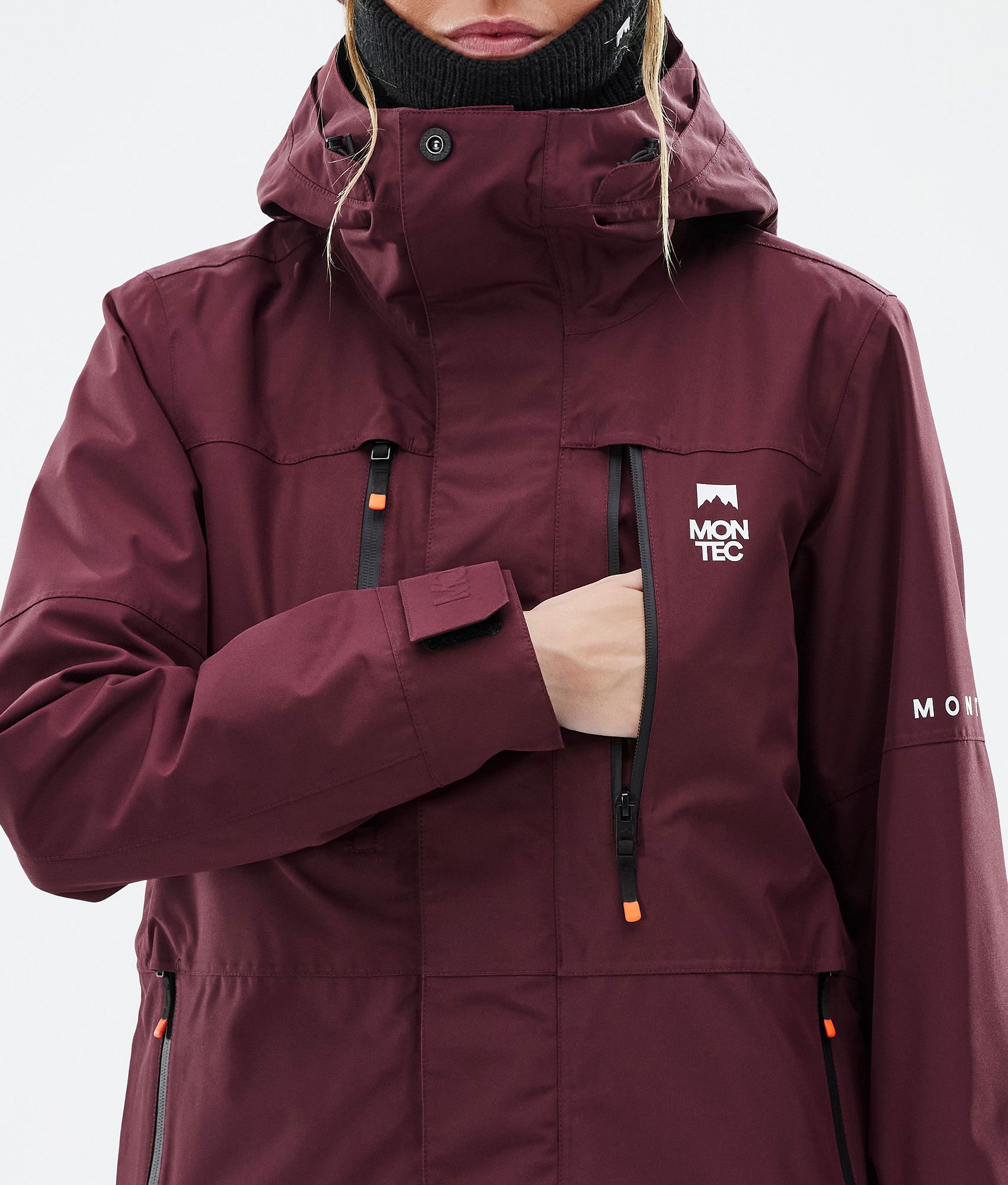 Burgundy jacket sales with hood