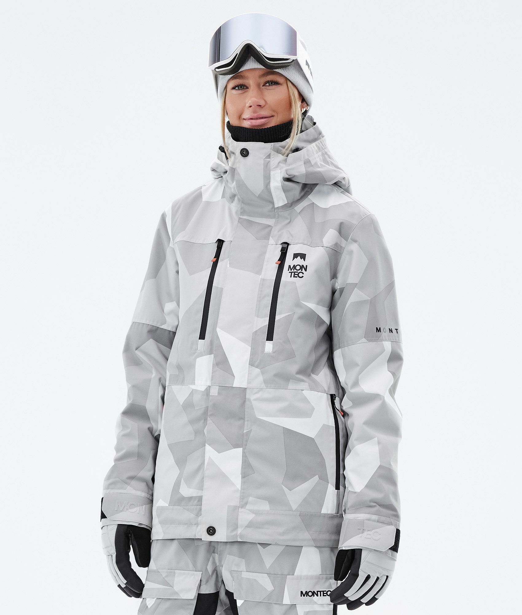 White camo snowboarding jacket sale