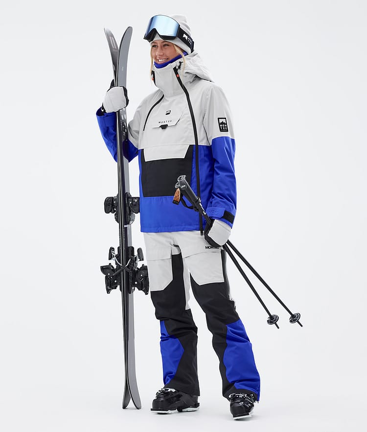 Montec Grey/Black/Cobalt Jacket Ski Women Light Blue W Doom