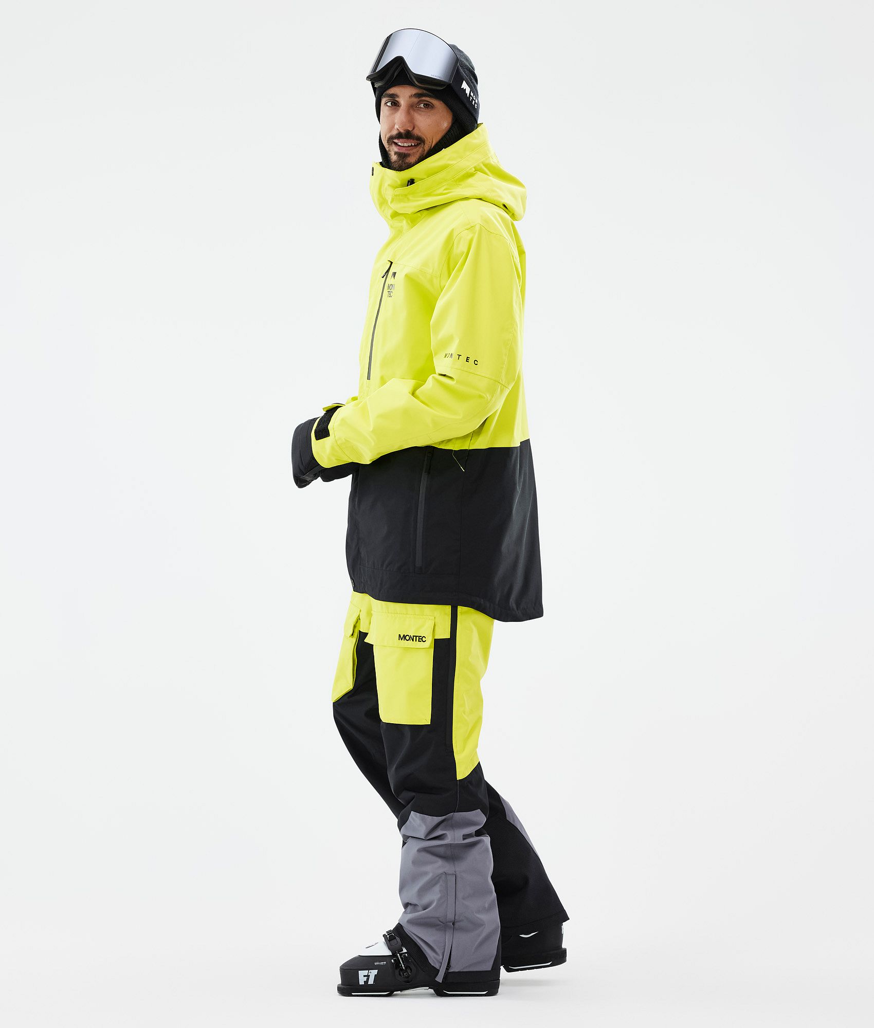 Bright yellow ski top jacket