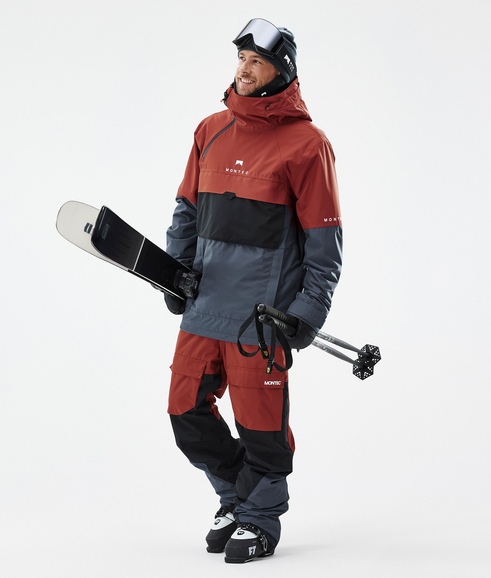 Montec Fawk Ski Pants Men Rust/Black/Metal Blue | Montecwear.com