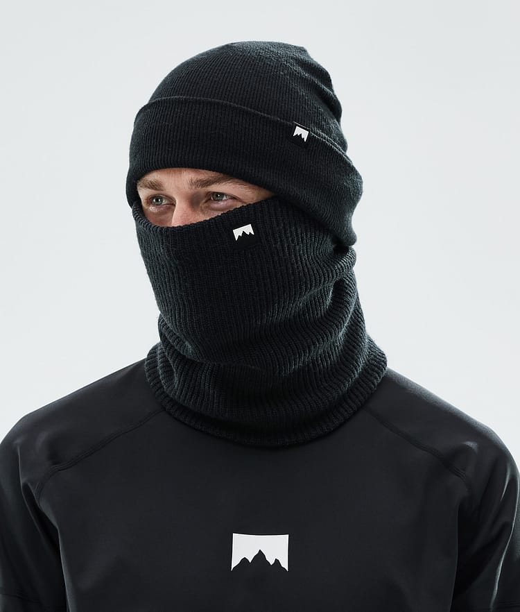 Classic Knitted Facemask Black, Image 2 of 3